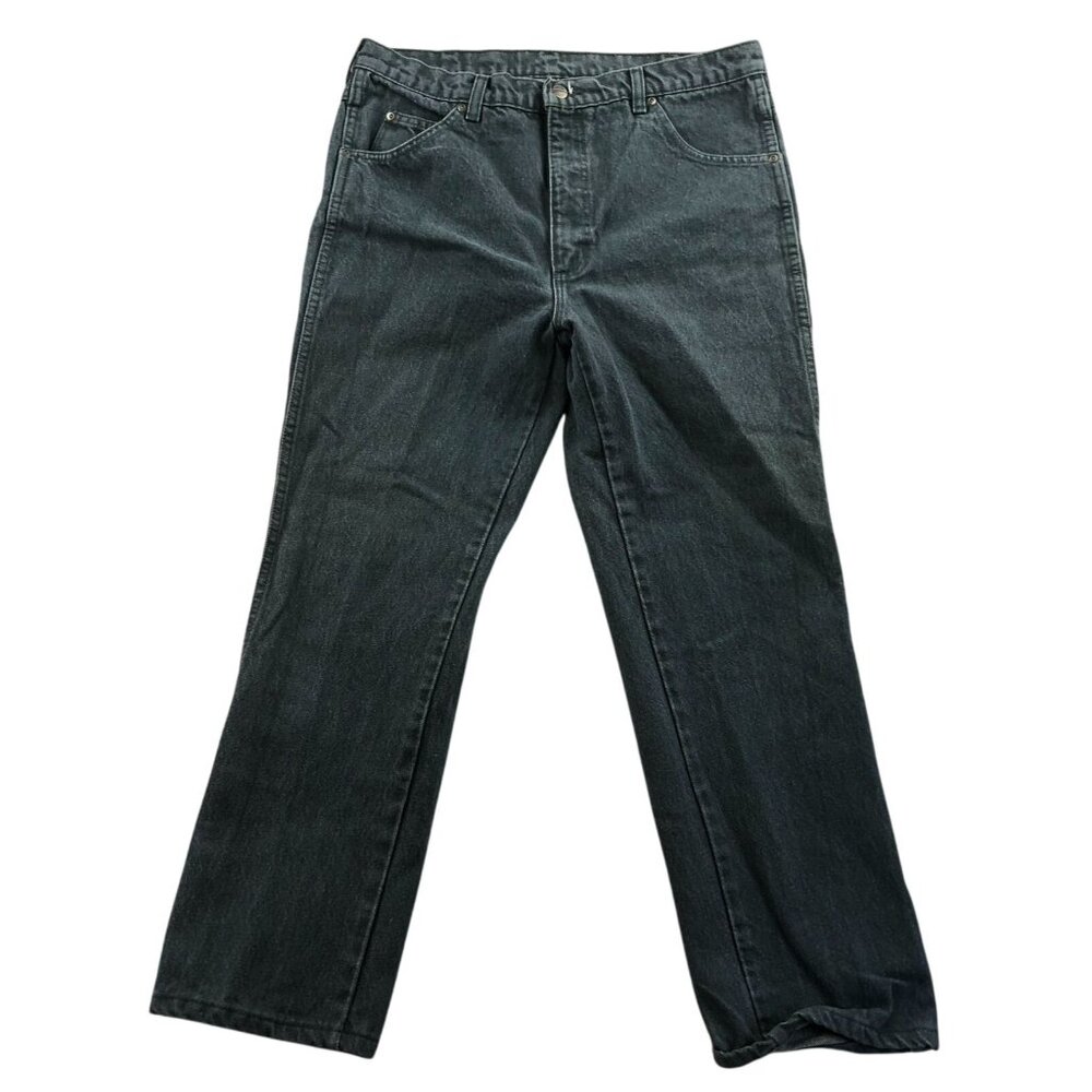 Lands End Men's Jeans Size 35 Green Denim Straight Leg Classic Casual